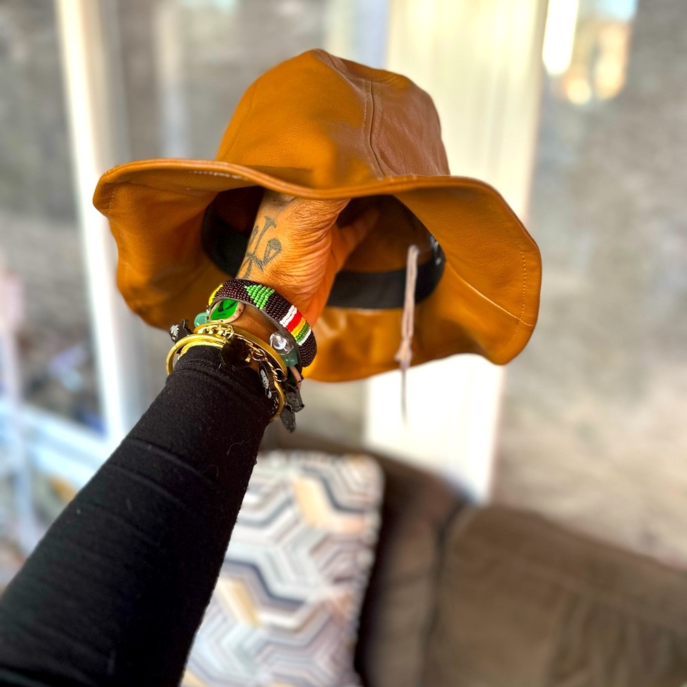Caramel brown bucket hat from Wyeth